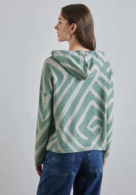 Gemustertes Hoodie-Shirt sunlit green