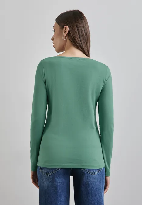 Shirt mit U-Boot-Ausschnitt sunlit green