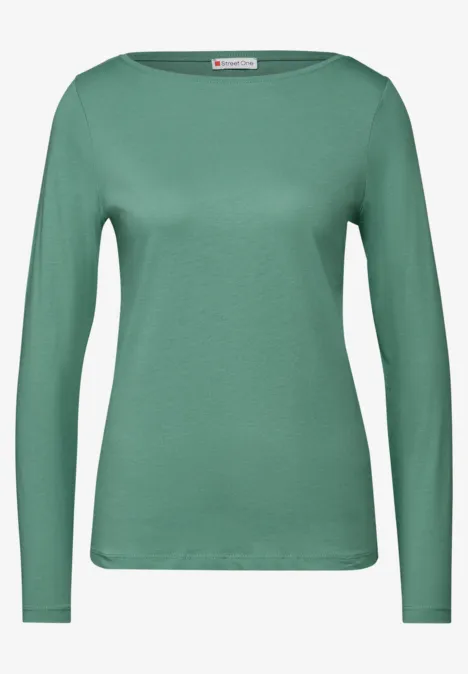 Shirt mit U-Boot-Ausschnitt sunlit green
