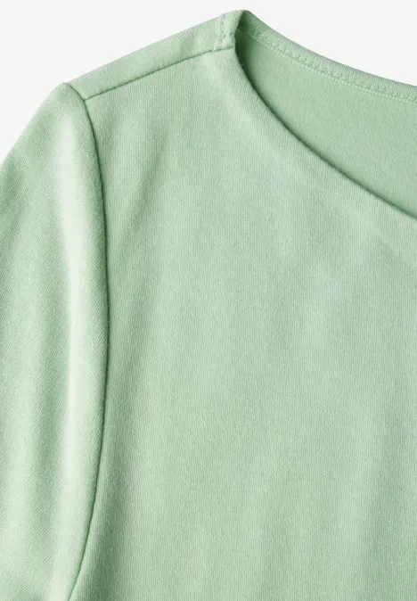 T-Shirt in Unifarbe milky green