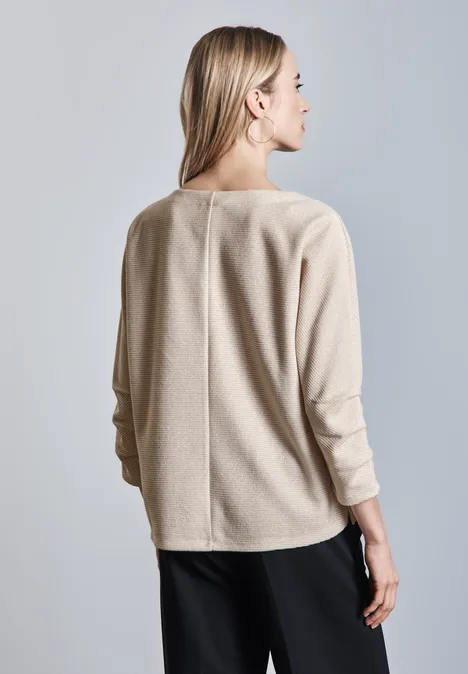 Schimmerndes Strukturshirt lucid white