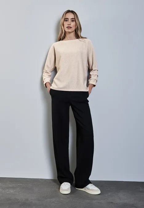 Schimmerndes Strukturshirt lucid white