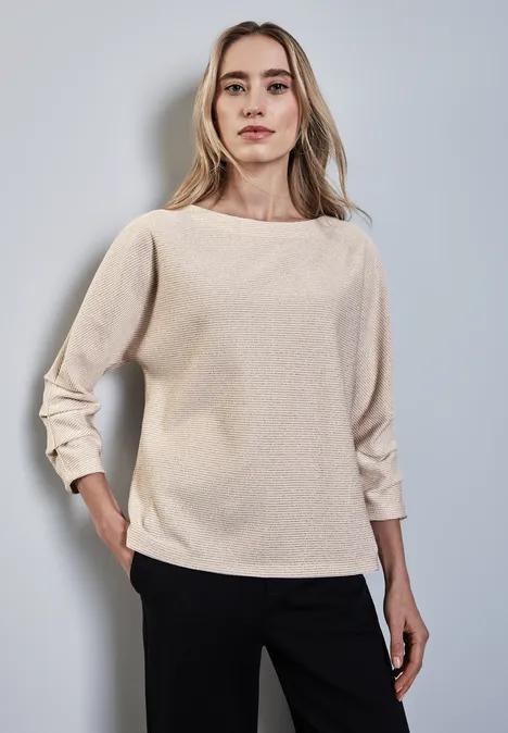 Schimmerndes Strukturshirt lucid white