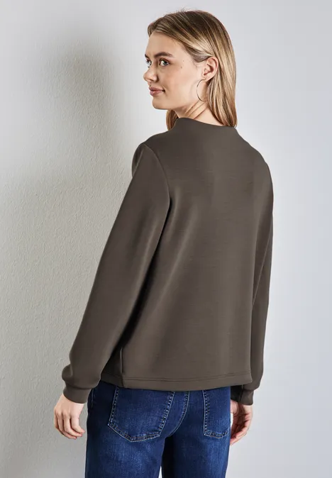 Silk-Look Shirt muddy brown