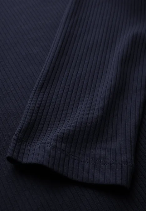 Shirt mit Rippstruktur deep blue