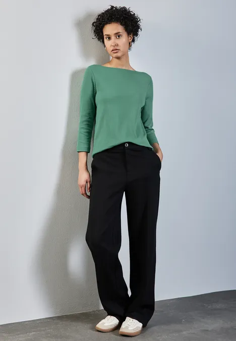 Shirt mit Rippstruktur sunlit green
