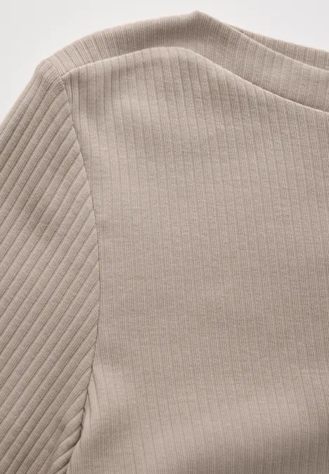 Shirt mit Rippstruktur breezy beige