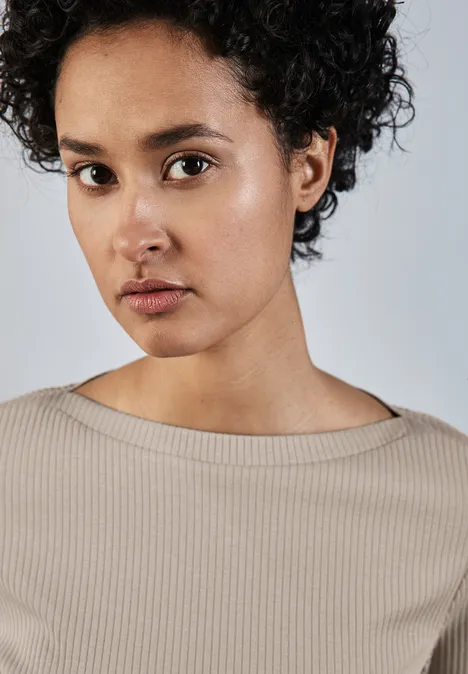 Shirt mit Rippstruktur breezy beige