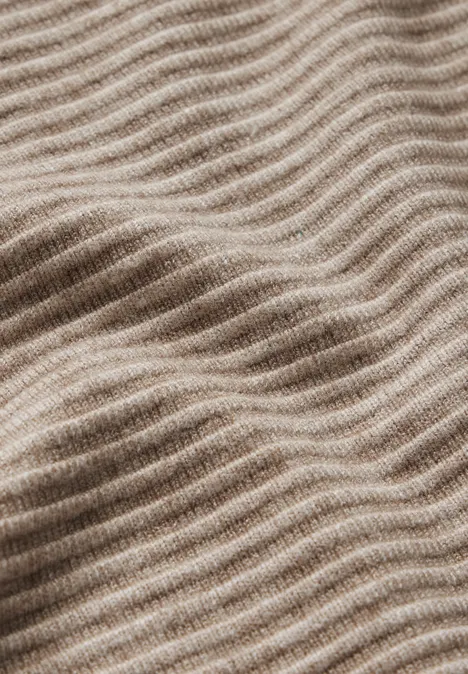 Strick-Look Strukturshirt honey sand mel.
