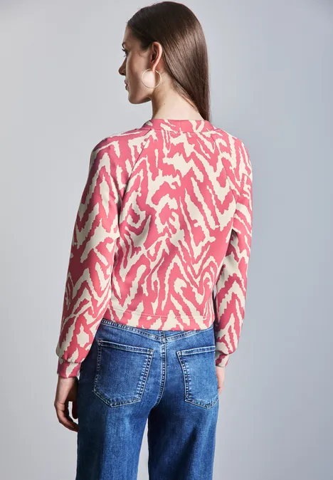 Silk-Look Jacke mit Print sugar coral