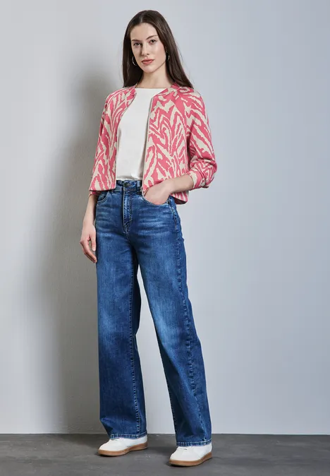 Silk-Look Jacke mit Print sugar coral