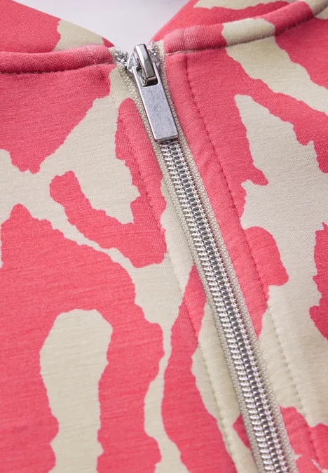 Silk-Look Jacke mit Print sugar coral