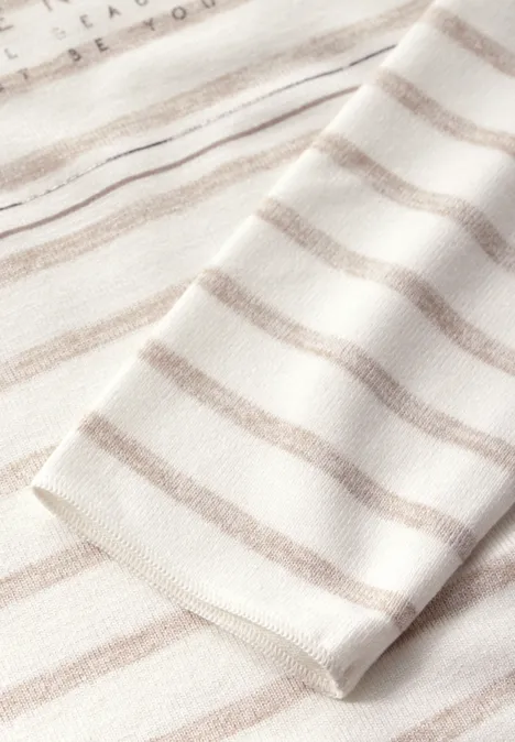 Folienprint Streifenshirt smooth sand beige