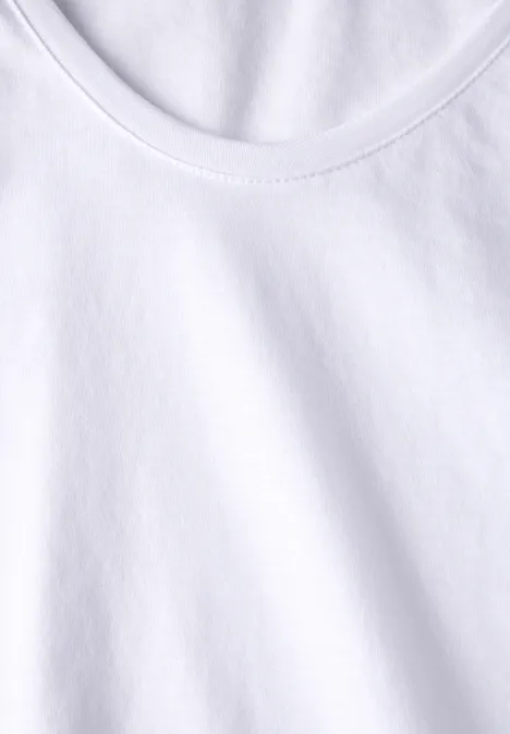 Shirt mit gerundetem V-Neck White