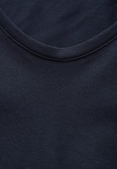 T-shirt avec col en V arrondi deep blue