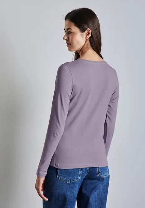 T-shirt avec col en V arrondi wisteria purple