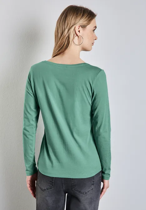 T-shirt avec col en V arrondi sunlit green