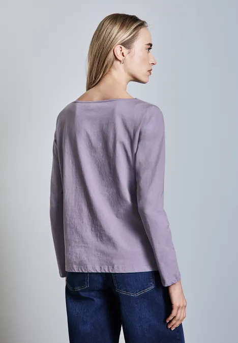 T-shirt à manches longues doux wisteria purple