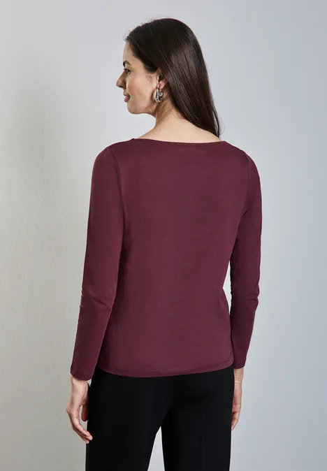 Softes Langarmshirt dark cherry red