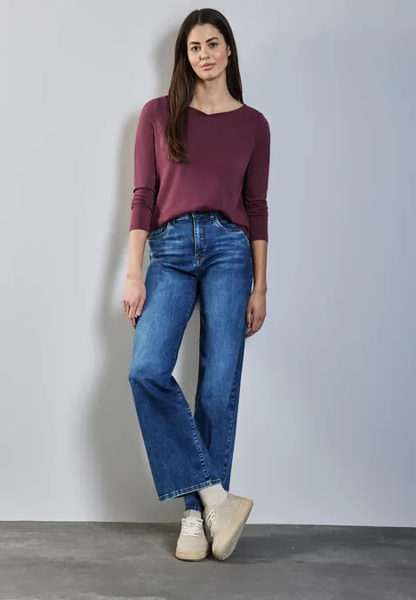 Softes Langarmshirt mulberry red