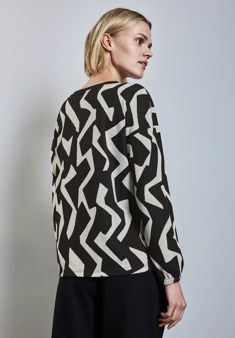 Kuscheliges Jaquard Shirt Black