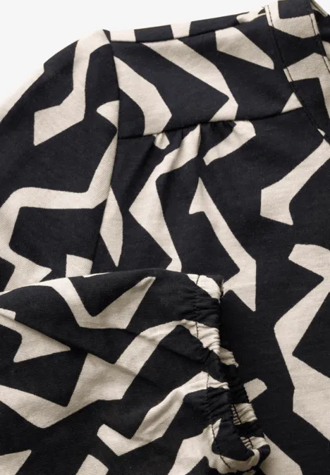 Gemustertes Jersey Shirt Black