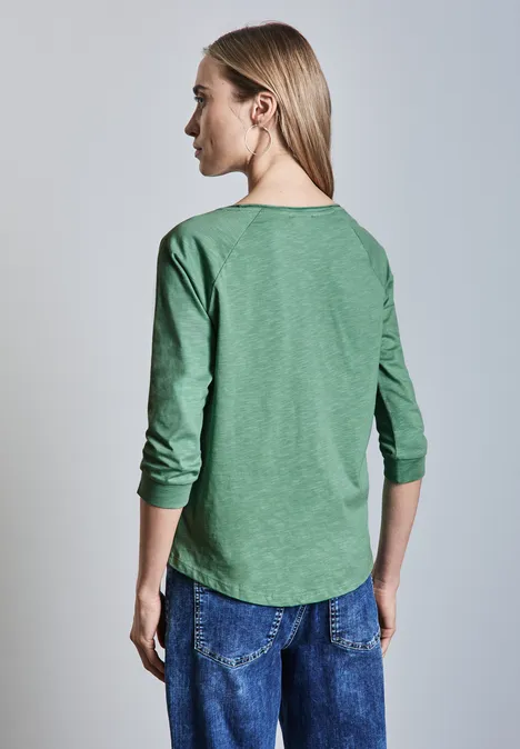 Shirt in Unifarbe sunlit green