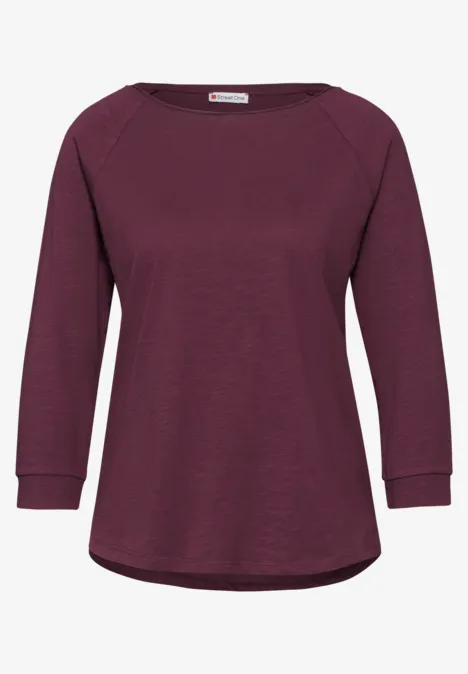 Shirt in Unifarbe mulberry red