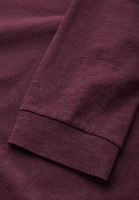 Shirt in Unifarbe mulberry red