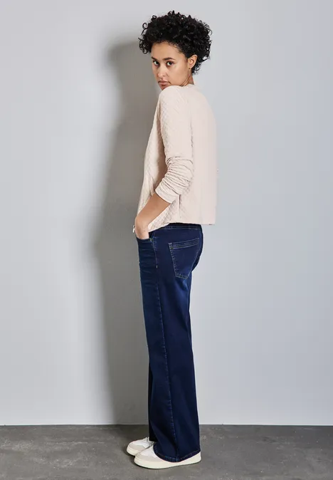 Strukturjacke in Unifarbe smooth sand beige