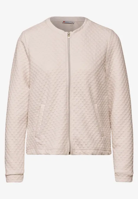 Strukturjacke in Unifarbe smooth sand beige