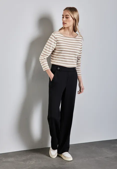 Gestreept overhemd safari beige