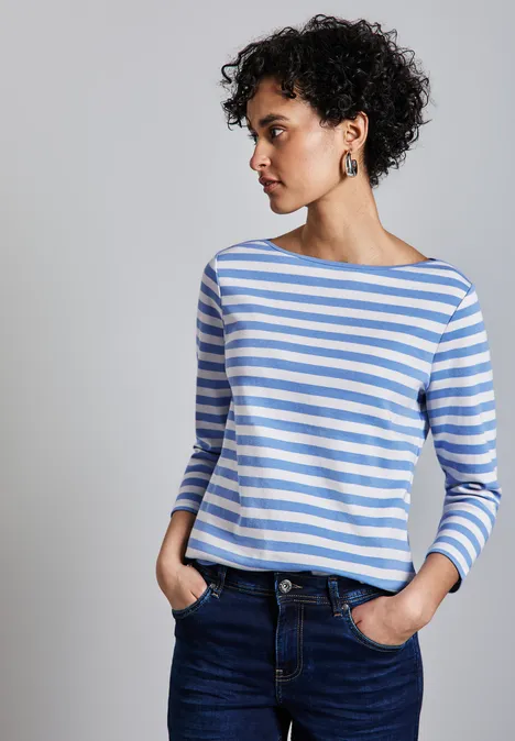 Gestreept overhemd columbia blue