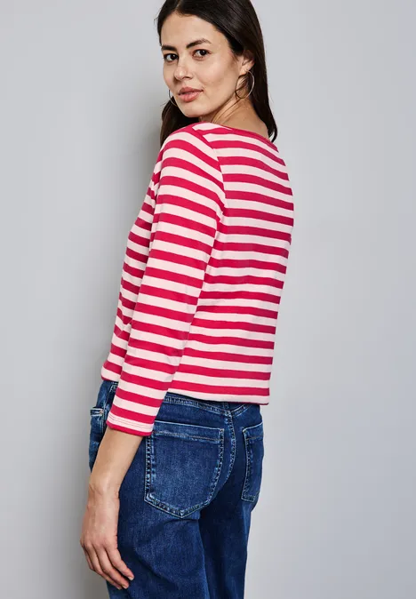 Gestreiftes Shirt power berry