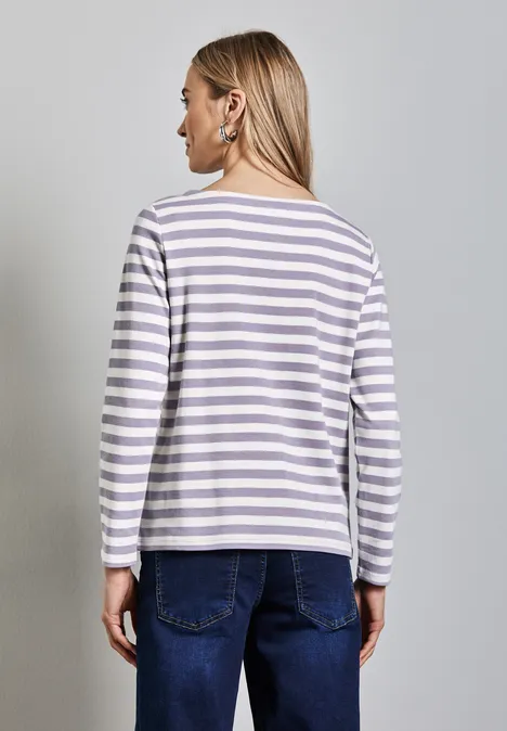 Gestreiftes Shirt wisteria purple