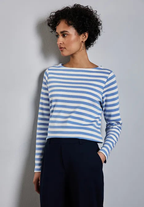 Gestreept overhemd columbia blue