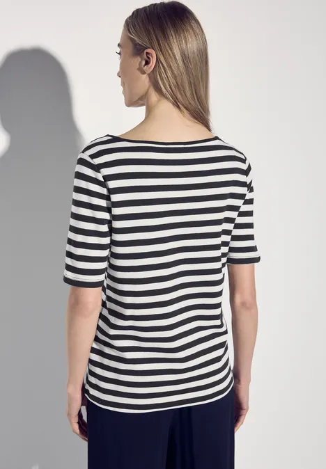 Gestreiftes T-Shirt Black