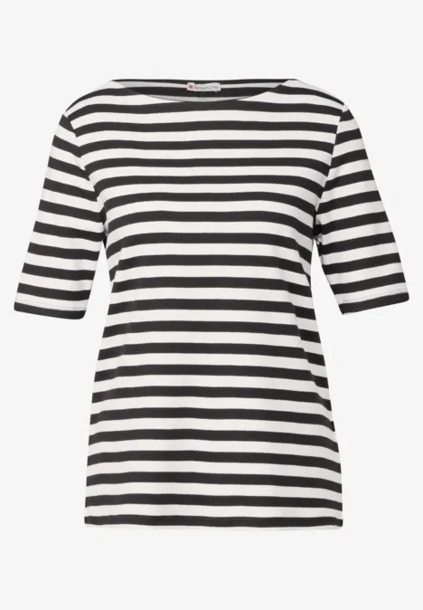 Gestreiftes T-Shirt Black