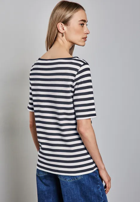 Gestreiftes T-Shirt deep blue