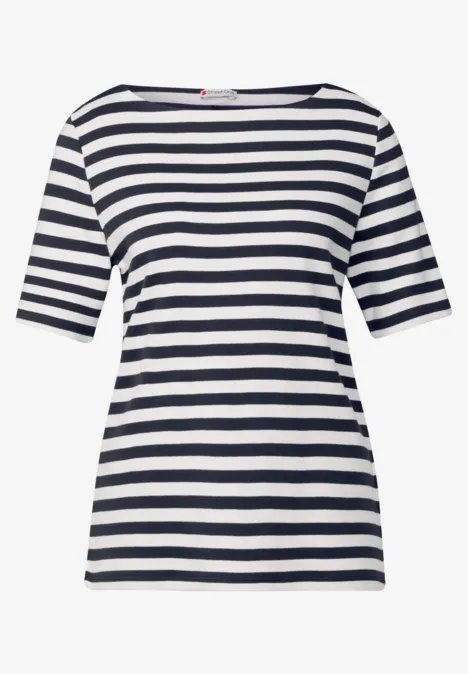 Gestreiftes T-Shirt deep blue