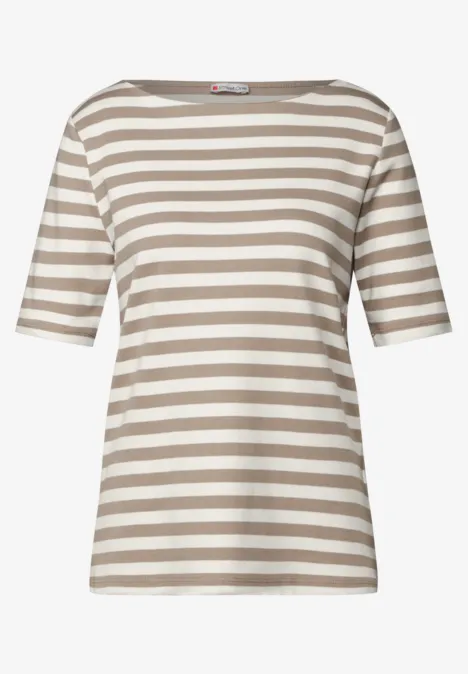 T-shirt à rayures safari beige