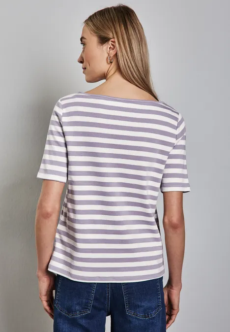 Gestreiftes T-Shirt wisteria purple