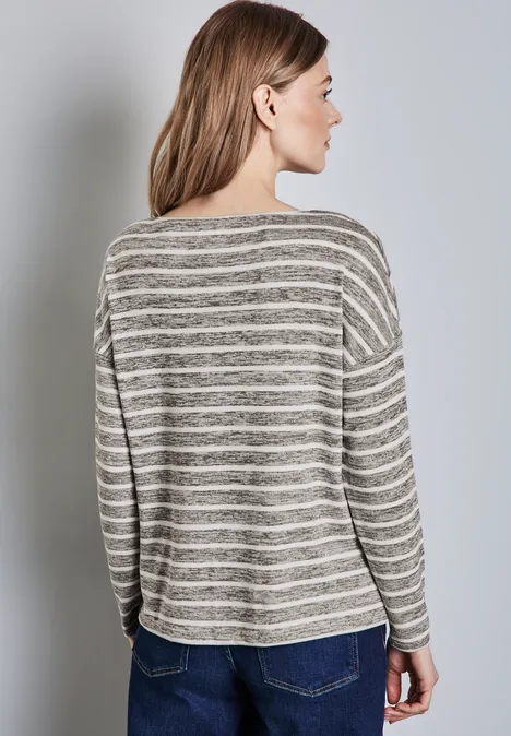 Gestreiftes Shirt smooth sand beige