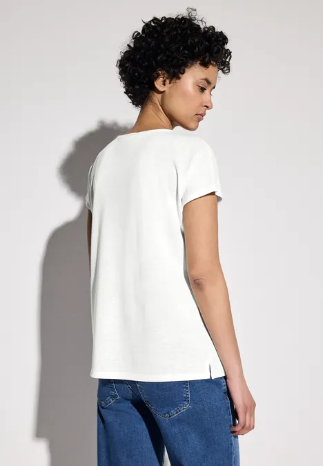 Leinen-Look Shirt off white
