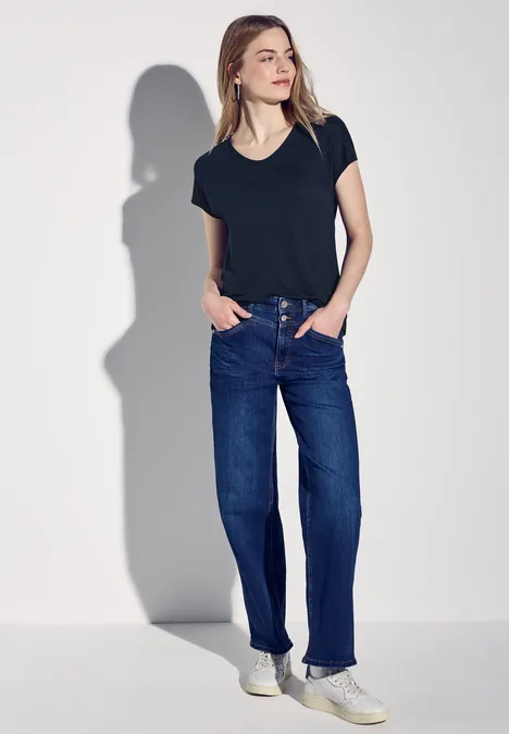 Leinen-Look Shirt deep blue