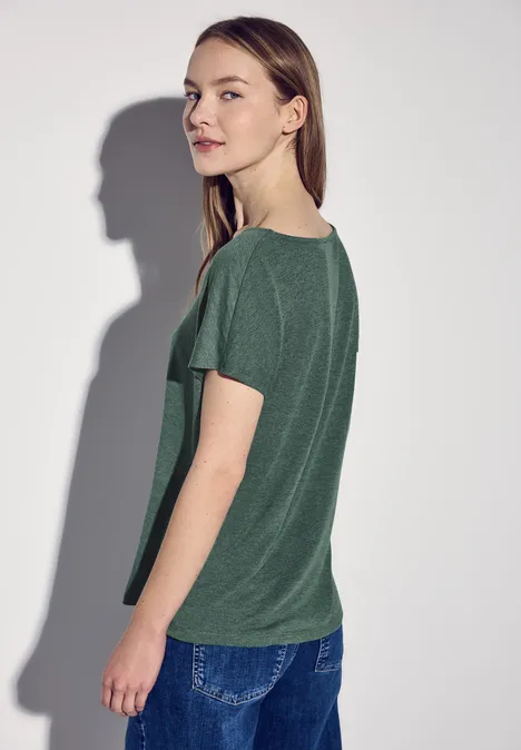 Leinen-Look Shirt garden green