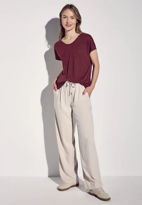 Leinen-Look Shirt dark cherry red