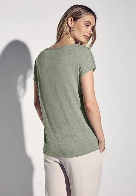 Leinen-Look Shirt pale mud green