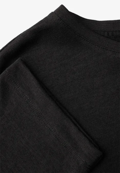 Leinen-Look Shirt Black