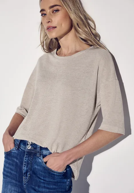 Leinen-Look Shirt moonstone sand